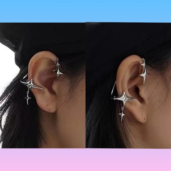 Anime Sparkle Ear Cuff with Earring - Picture 3 of 4